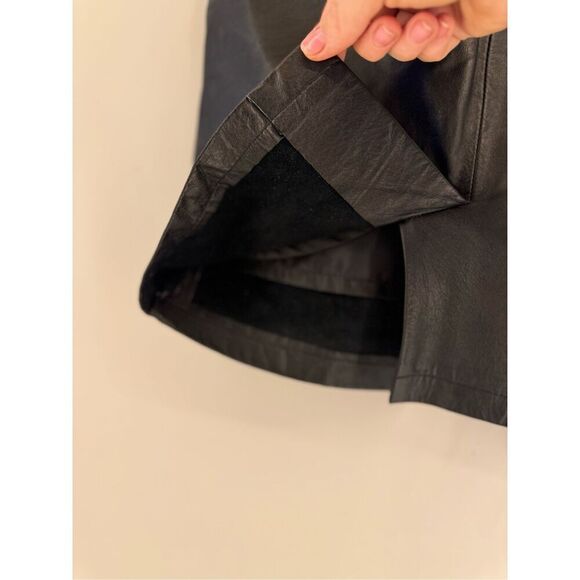 Vintage Limited Express Women's Black Leather Moto midi Skirt Size 7 - Picture 3 of 8